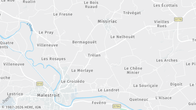 Carte de la zone d'intervention à Missiriac