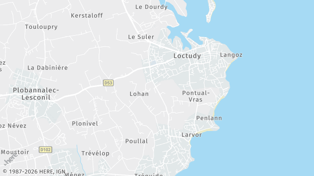 Carte de la zone d'intervention à Loctudy