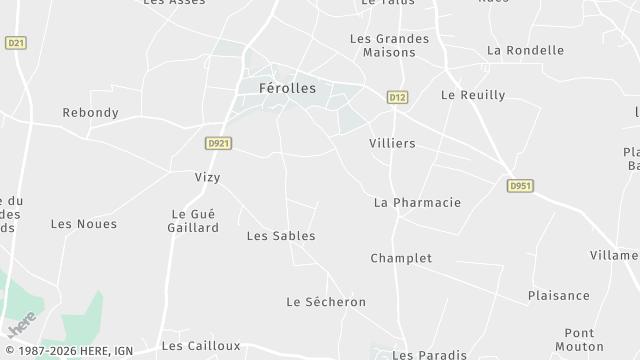 Carte de la zone d'intervention à Férolles