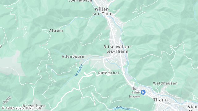 Carte de la zone d'intervention à Bitschwiller-lès-Thann