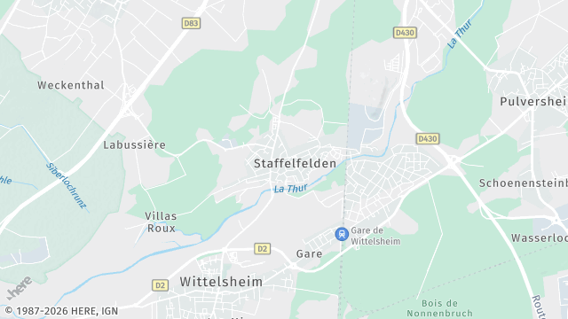 Carte de la zone d'intervention à Staffelfelden