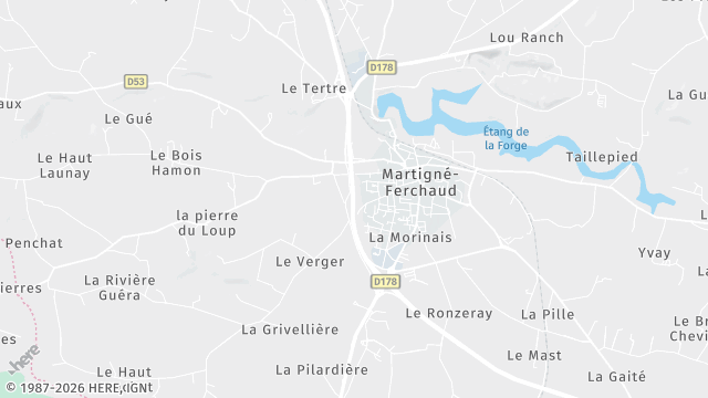Carte de la zone d'intervention à Martigné-Ferchaud