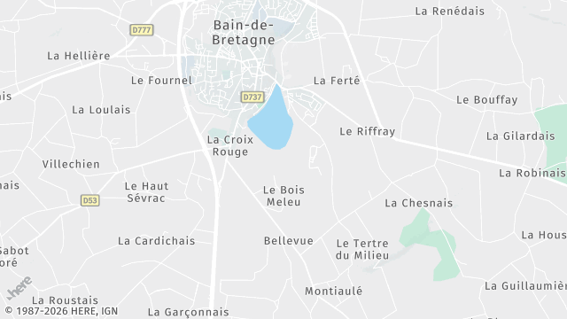 Carte de la zone d'intervention à Bain-de-Bretagne