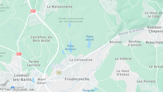 Carte de la zone d'intervention à Froideconche