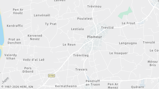 Carte de la zone d'intervention à Plomeur