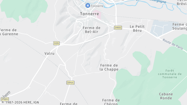 Carte de la zone d'intervention à Tonnerre