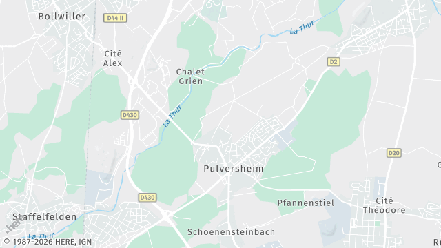 Carte de la zone d'intervention à Pulversheim