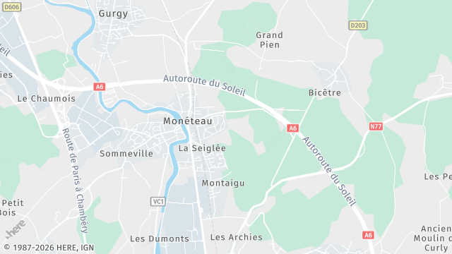 Carte de la zone d'intervention à Monéteau