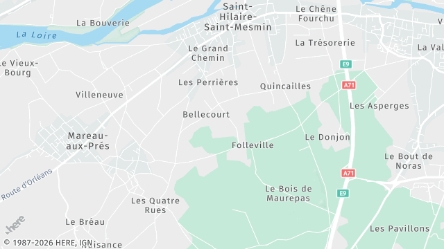 Carte de la zone d'intervention à Saint-Hilaire-Saint-Mesmin