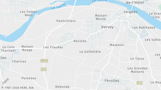 Carte de la zone d'intervention à Darvoy