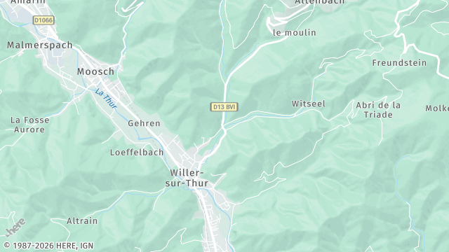 Carte de la zone d'intervention à Willer-sur-Thur