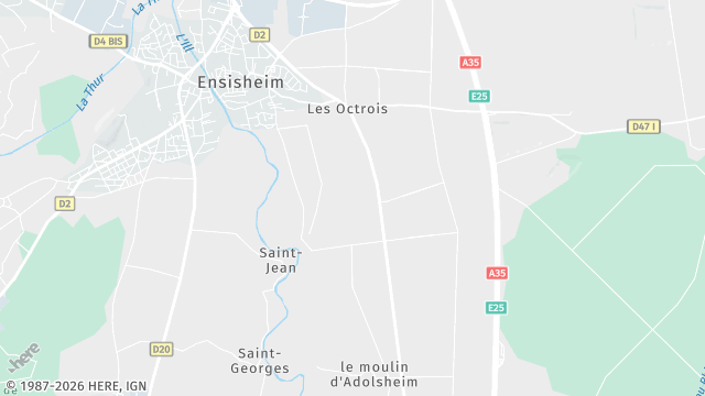 Carte de la zone d'intervention à Ensisheim