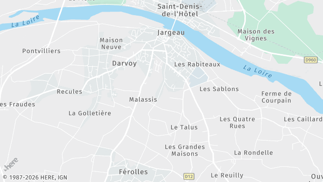 Carte de la zone d'intervention à Jargeau