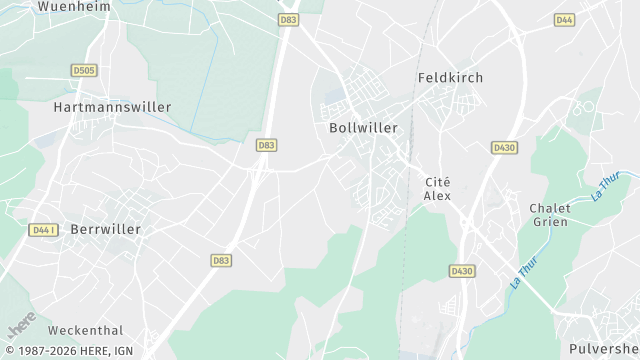 Carte de la zone d'intervention à Bollwiller
