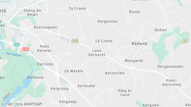 Carte de la zone d'intervention à Rédené