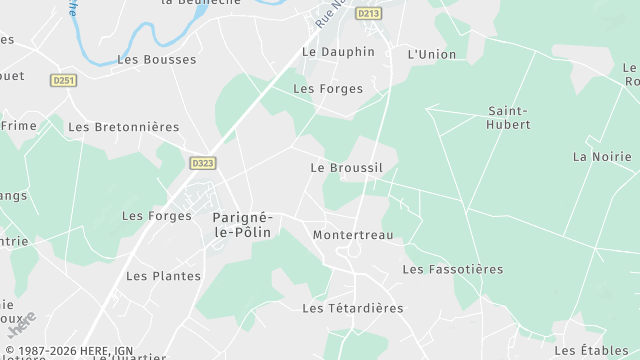 Carte de la zone d'intervention à Parigné-le-Pôlin