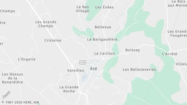 Carte de la zone d'intervention à Azé