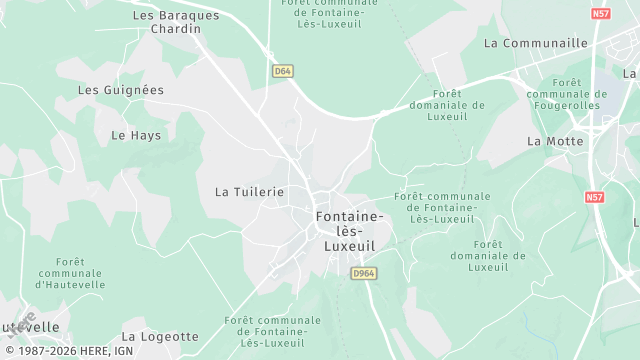Carte de la zone d'intervention à Fontaine-lès-Luxeuil