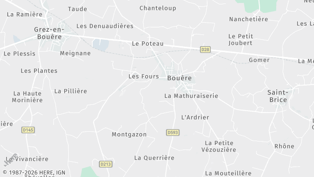 Carte de la zone d'intervention à Bouère