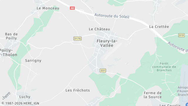 Carte de la zone d'intervention à Fleury-la-Vallée
