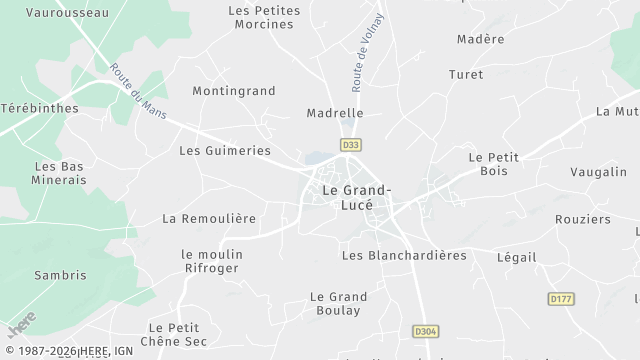 Carte de la zone d'intervention à Le Grand-Lucé
