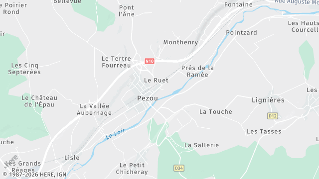 Carte de la zone d'intervention à Pezou