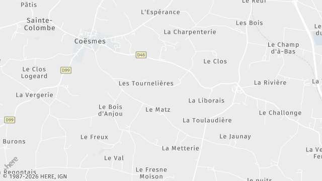 Carte de la zone d'intervention à Coësmes