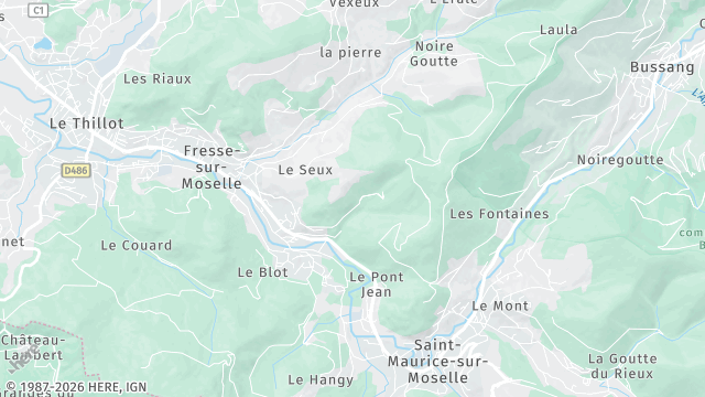 Carte de la zone d'intervention à Fresse-sur-Moselle