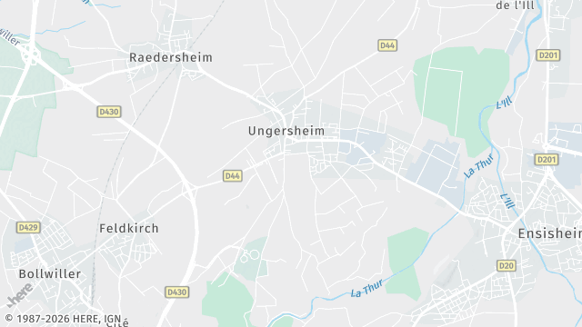 Carte de la zone d'intervention à Ungersheim