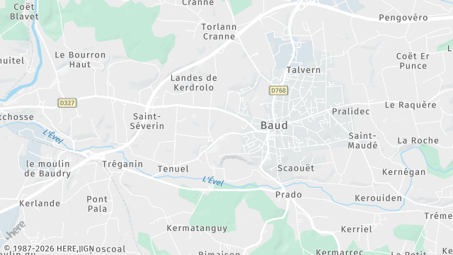 Carte de la zone d'intervention à Baud