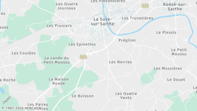 Carte de la zone d'intervention à La Suze-sur-Sarthe