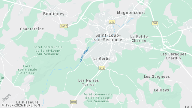 Carte de la zone d'intervention à Saint-Loup-sur-Semouse