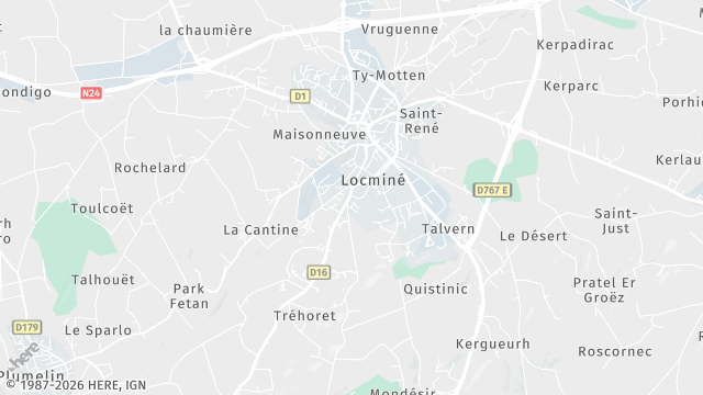 Carte de la zone d'intervention à Locminé