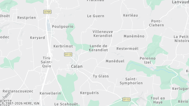 Carte de la zone d'intervention à Calan