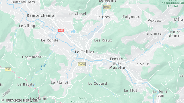 Carte de la zone d'intervention à Le Thillot