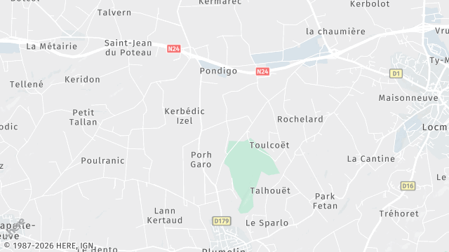 Carte de la zone d'intervention à Plumelin