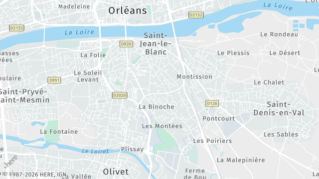 Carte de la zone d'intervention à Orléans