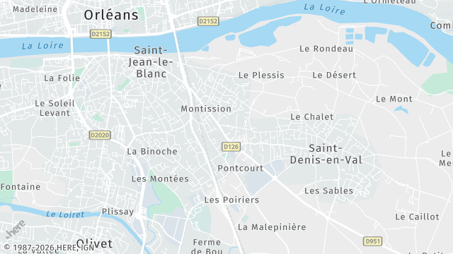 Carte de la zone d'intervention à Saint-Jean-le-Blanc