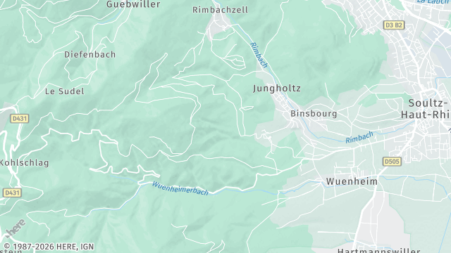 Carte de la zone d'intervention à Soultz-Haut-Rhin