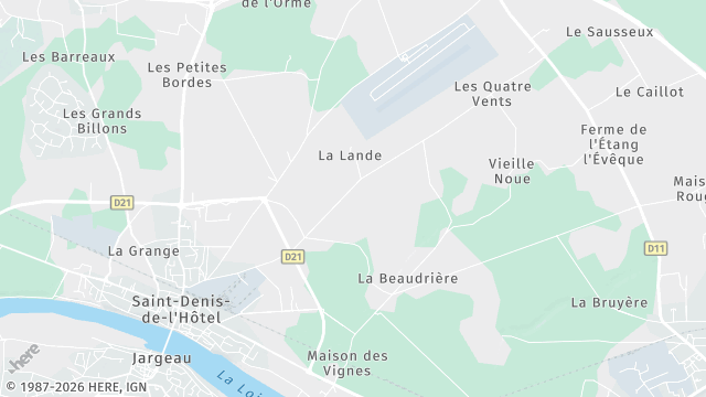 Carte de la zone d'intervention à Saint-Denis-de-l'Hôtel