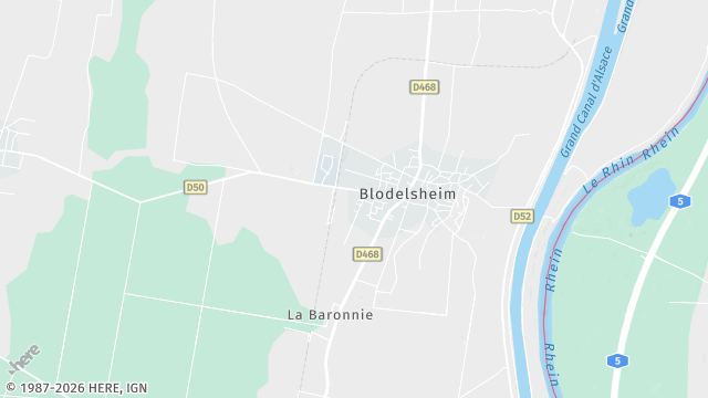 Carte de la zone d'intervention à Blodelsheim