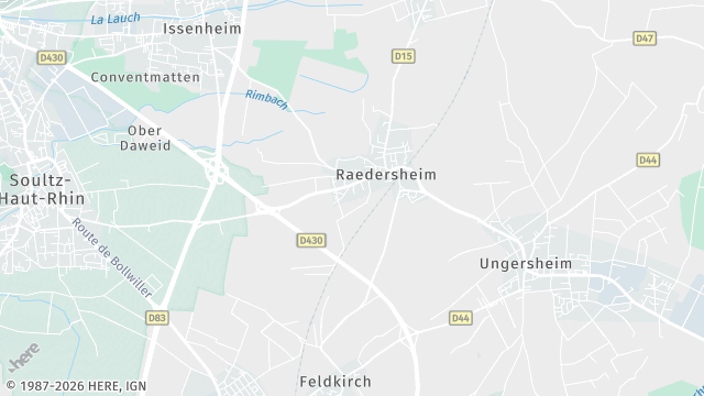 Carte de la zone d'intervention à Raedersheim