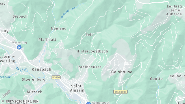 Carte de la zone d'intervention à Saint-Amarin