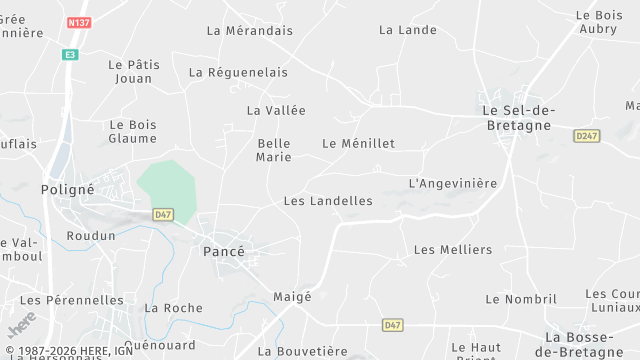 Carte de la zone d'intervention à Pancé