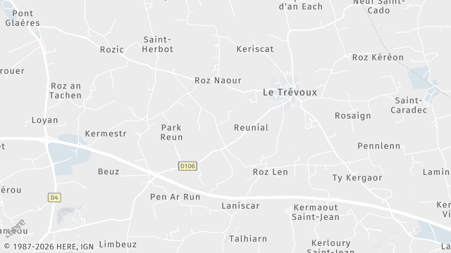 Carte de la zone d'intervention à Le Trévoux