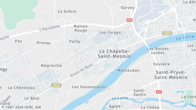 Carte de la zone d'intervention à La Chapelle-Saint-Mesmin
