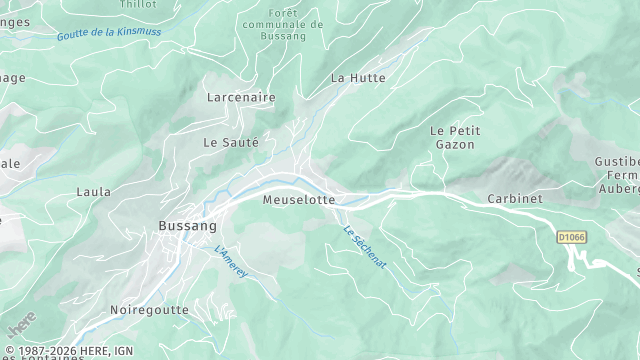 Carte de la zone d'intervention à Bussang