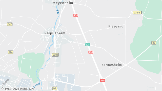 Carte de la zone d'intervention à Réguisheim