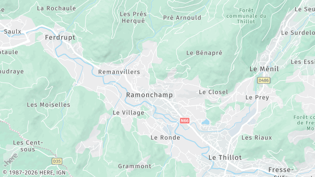 Carte de la zone d'intervention à Ramonchamp