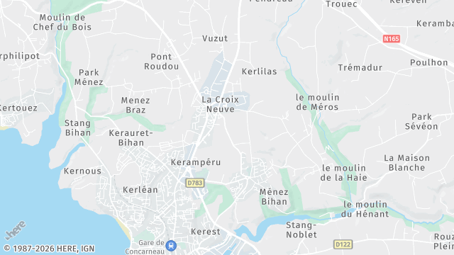 Carte de la zone d'intervention à Concarneau